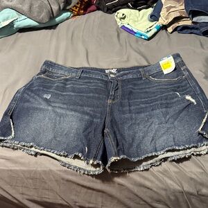 Terra & Sky Dark Blue Jean Shorts